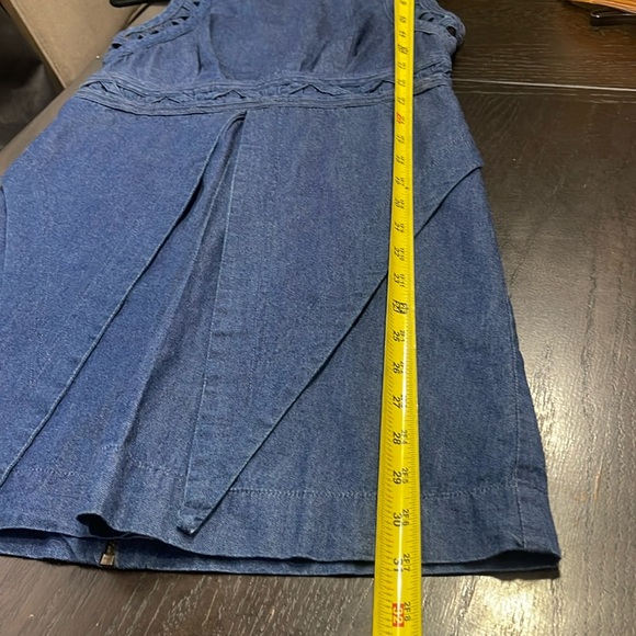 Free People New Romantics Soft Denim Highland Mini Dress  Cut Out Back Size 2 - Picture 13 of 16